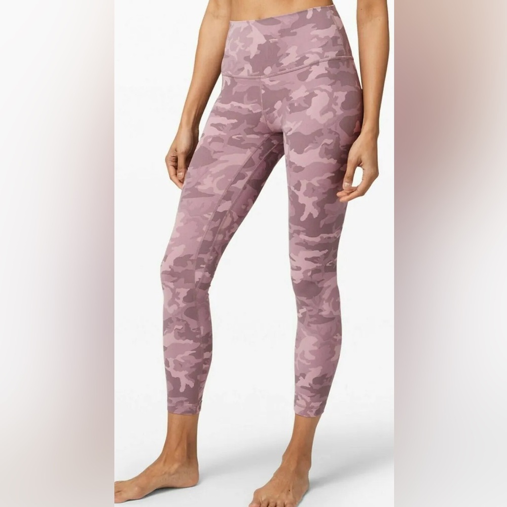 Lululemon Align Leggings 25" Size 4 Incognito Camo Pink Taupe Multi EUC